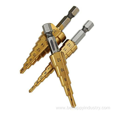 3PCS Inch Hex HSS Step Drill